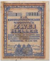Sopronnyék / hadifogolytábor 1916. 2f arab sorozat- és sorszámmal T:II-,III hajtatlan, kissé ázott, ...
