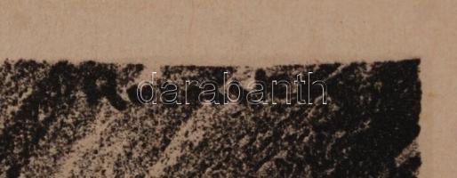 Ruzicskay György (1896-1993): Káosz, algrafia, papír, jelzett az algrafián, 24,5×18,5 cm