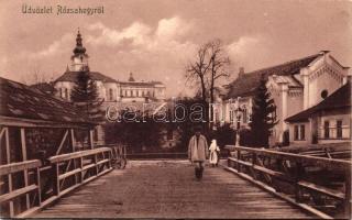 Rózsahegy, Ruzomberok; Zsinagóga, híd. Fischer M. kiadása / synagogue, bridge