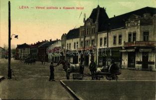 Léva, Városi szálloda, Kossuth tér; Schulz Ignácz kiadása / Kossuth Square, hotel