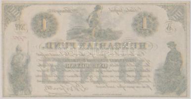 1852. 1$ "A" "Kossuth bankó" piros kézi sorszámozással T:I-,II hajtatlan
Hungary...