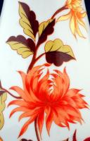 Hollóházi virág mintás váza, matricás, jelzett, hibátlan, m:31 cm