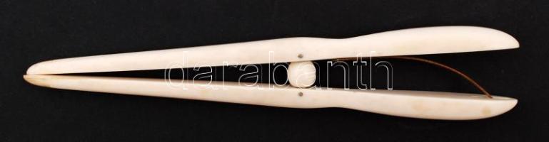 MM koronás csont kesztyűtágító, antik, jelzett, 21cm