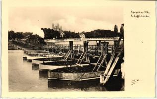 Speyer am Rhein, Schiffbrücke / pontoon bridge, locomotive