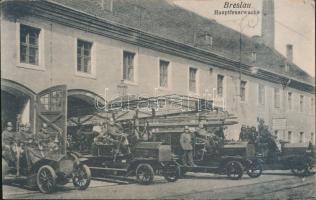 Wroclaw, Breslau; Hauptfeuerwache, Verlag Friedrich Där / fire station, firefighters