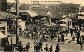 Shanghai, Entrance to China Town, carriages