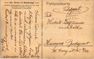 1918 Türkische Militärkapelle an der Spitze von nach dem Paradefeld ziehenden Truppen; Truppenschau ...