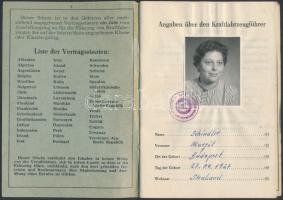 1963 Interanationaler Führerschein, nemzetközi jogosítvány, fényképes igazolvány hölgy rsézsére