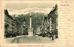 1899 Innsbruck, Maria Theresienstrasse, Anna-Säule / street, monument (small tear)