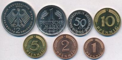 Németország 2000F 1pf-2M (7xklf) T:1-,2 Germany 2000F 1 Pfennig - 2 Mark (7xdiff) C:AU,XF