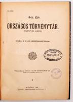 1941. évi Országos Törvénytár (corpus juris). Budapest, 1941, "Stádium Sajtóvállalat Részvénytá...