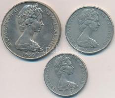 Úz-Zéland 1969. 1$ Cu-Ni "Cook kapitány utazásának 200. évfordulója" + 1980. 20c Cu-Ni + 1...