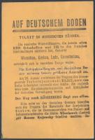 1945 "Auf deutschem Boden-Tislit in russischen Händen.", német nyelvű szórólap az orosz előretörősről, 10x14 cm / 1945 "Auf deutschem Boden-Tislit in russischen Händen.", flyer, 10x14 cm