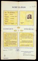 1944 a Svéd Királyi Követség által kiállított Schutzpass (menlevél) budapesti zsidó személy részére /  1944 Schutzpass issued by the Royal Embassy of Sweden of Budapest for a Hungarian Jewish woman