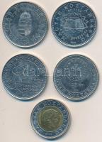 2005-2007. 50Ft (4x) klf + 2002. 100Ft emlékkiadások T:2