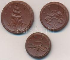 Németország / Weimari Köztársaság / Szászország 1921. 20pf + 50pf + 1M porcelán szükségpénzek T:2
Ge...