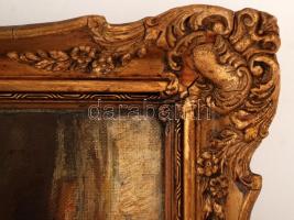 Pándy Lajos (1895-1957): Fátyolszövők. Olaj, farost, jelzett, antik keretben, 36×44 cm