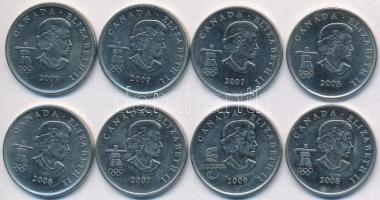 Kanada 2007-2009. 25c (8xklf) "2010 Vancouver Téli Olimpia" T:2
Canada 2007-2009. 25 Cents...