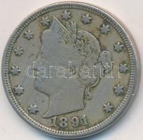 Amerikai Egyesült Államok 1891. 5c Cu-Ni T:3
USA 1891. 5 Cents Cu-Ni C:F