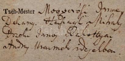 1817 Losonc, a vékonyszabó-céh nyomtatott, magyar nyelvű oklevele céhlegény alkalmazhatóságáról, a c...