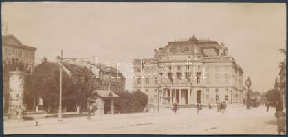 cca 1890 Pozsony, A mai Szlovák Nemzeti Színház épülete, 14x7 cm / cca 1890 Bratislava, Slovak National Theatre, 14x7 cm