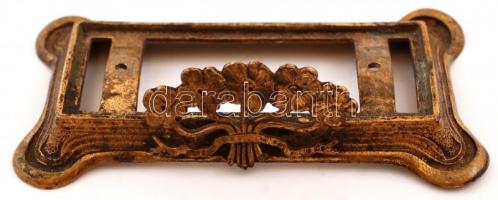 Szecessziós fényképtartó (csak a talp rész), hiányos, réz, 14×7 cm