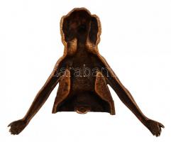 Szecessziós figurális bútordísz, réz, 9×11 cm