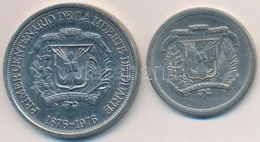 Dominikai Köztársaság 1976. 1P Cu-Ni "Juan Pablo Duarte halálának 100. évfordulója" + 1980...