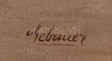 Gebauer Gizella (1877-?): Pihenő a tornácon. Olaj, vászon, jelzett, antik sérült keretben, 60×80 cm