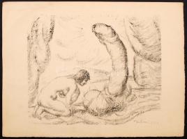 Derkovits Gyula (1894-1934): Pandamonium. 1920. hiányos mappa, 11 lap, litográfia 300/190, papír, je...