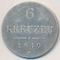 Ausztria/cseh verdejel 1849C 6Kr Ag T:2-,3 Austria/Czech mintmark 1849C 6 Kreuzer Ag C:VF,F Krause KM#2200