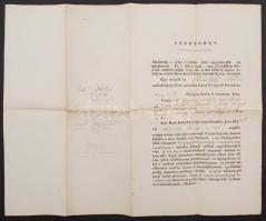 1846 Udvarhelyi Miklós (1790-1864) színész, énekes, rendező egy éves időtartamra szóló munkaszerződése a Nemzeti Színház kötelékébe, Udvarhelyi Miklós és Ráday Gedeon (1806-1873) Nógrád vármegye főispánja, a Nemzeti Színház igazgatója ([1844] 1845-1847) aláírásaival /  1848 Labour contract of Miklós Udvarhelyi (1790-1864), Hungarian actor, singer and director to the National Theatre for a year, with the signatures of Miklós Udvardy and Gedeon Ráday (1806-1873) supremus comes of the County of Nógrád and director of the National Theatre (1845-1847)