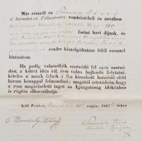 1842 Udvarhelyi Miklós (1790-1864) színész, énekes, rendező egy éves időtartamra szóló munkaszerződé...
