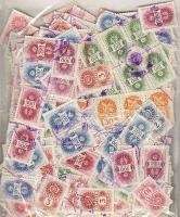 1966-1974 kb. 1000 darab használt okmánybélyeg, közte sok magas címlet zacskóban ömlesztve