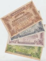 1946. 10.000AP + 50.000AP + 100.000AP + 500.000AP közülük három sor- és sorozatszám nélkül T:II-,III