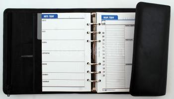 Filofax manager időterv napló bőrtokkal,  új egységcsomaggal, újszerű állapotban