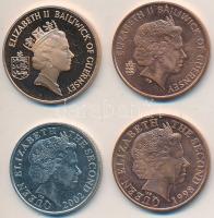 Guernsey 1985-2006. 2p (3x) + 10p T:2,2(PP)
Guernsey 1985-2006. 2 Pence (3x) + 10 Pence C:XF,XF(PP)