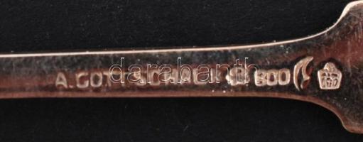 A. Gottschal ezüst (Ag.) teáskanál készlet (6 db), jelzett (német cca 1920), h: 14,3 cm, nettó: 89 g