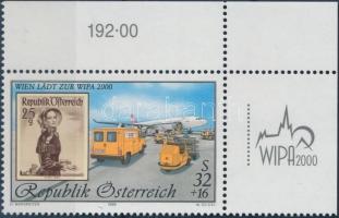 WIPA 2000 Bécs Bélyegkiállítás ívsarki bélyeg, WIPA 2000 Stamp Exhibition Vienna corner stamp
