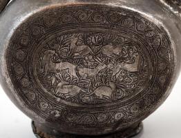 Ón kancsó, antik, kézzel díszített, javított, több helyen hibás, m:37cm