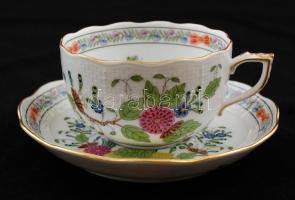 Herendi Fleurs des Indes mintás 4 személyes teáskészlet, kézzel festett, jelzett, hibátlan/ Herend (...
