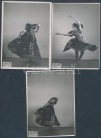 cca 1935 Forrai: Szentpál Mária forgása, 3 db vintage fotó, 12x9 cm