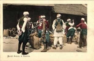 Markt Scenen in Bosnien / Bosnian folklore, market place, merchants