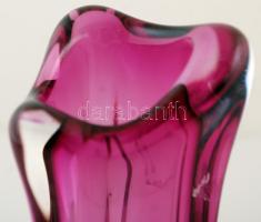 Val Lambert díszváza, formába öntött, jelzett, hibátlan, m:32 cm