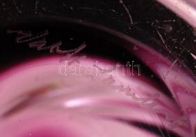 Val Lambert díszváza, formába öntött, jelzett, hibátlan, m:32 cm