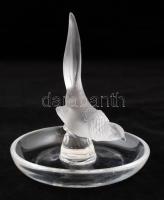 Lalique kristály gyűrűtartó, formába öntött, jelzett, apró csorbával, m:10 cm / Lalique crystal bird...