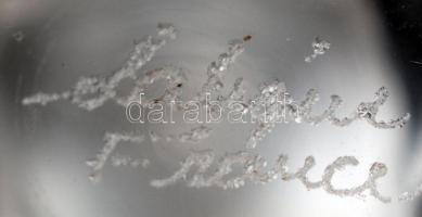 Lalique kristály gyűrűtartó, formába öntött, jelzett, apró csorbával, m:10 cm / Lalique crystal bird...