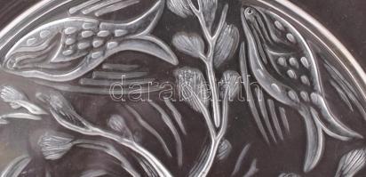 Lalique halas tányér, formába öntött, jelzett, apró belső csorbával, d:21 cm / Lalique plate