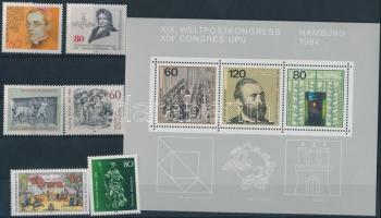 1984 4 klf sor + 1 blokk + 21 klf önálló érték 2 db stecklapon