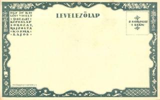 A fogkefe 'Egy jó kislány viselt dolgai' I. sorozat 1. szám / Hungarian art postcard s: Ko...